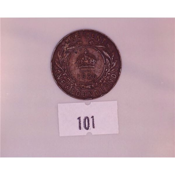 1920 Newfoundland One Cent - George V
