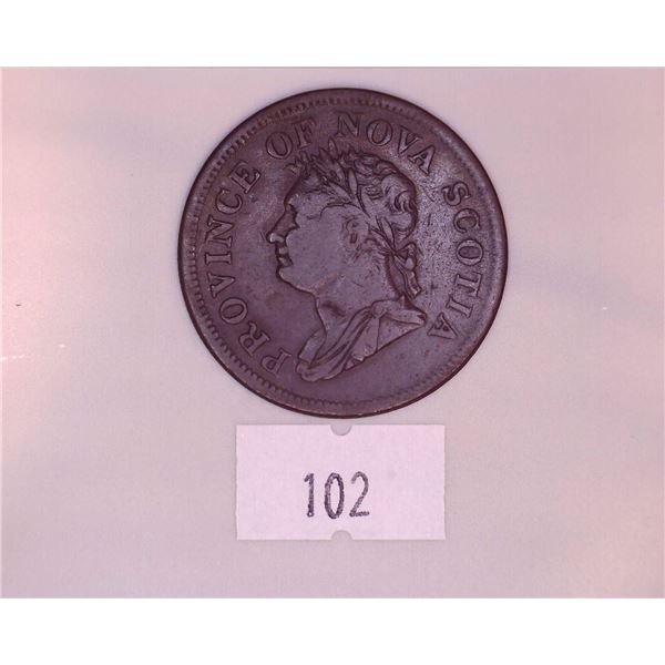 1832 Colonial Nova Scotia One Penny Token George IV