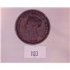 Image 2 : 1843 Colonial New Brunswick One Penny Token - Victoria