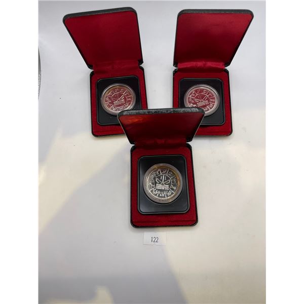 3x 1978 Commonwealth Games Silver Dollars 23.32g 50% silver/each