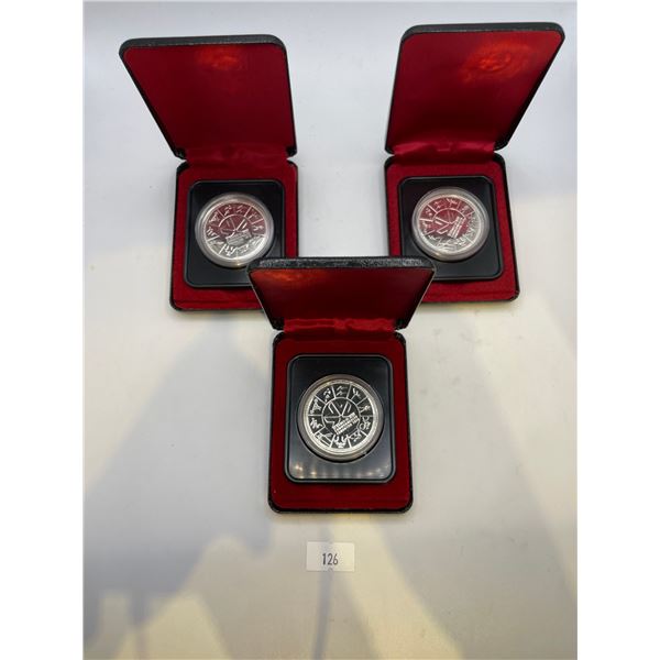 3x 1978 Commonwealth Games Silver Dollars 23.32g 50% silver/each
