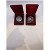 Image 1 : 2x Canadian Silver Dollars (1976, 1977), 23.32g 50% Silver/each