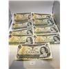 Image 1 : 9x 1973 $1 Canadian Banknotes