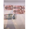Image 1 : Canadian Banknotes (3x 1986 $2, 1x 1973 $1)