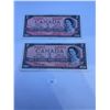 Image 1 : 2x Canadian 1954 $2 Banknotes *Modified Portrait*