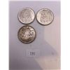 Image 1 : 3x Canadian 50 Cent PIeces, 1955-1966 (11.66g 80% Silver/each)