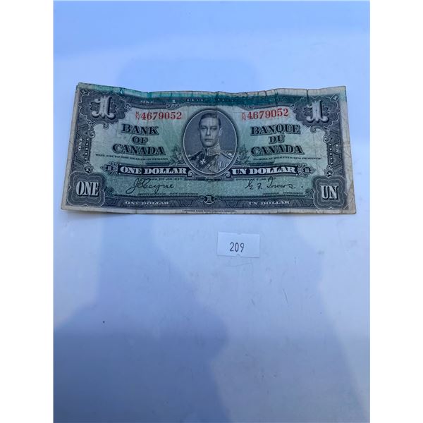 1937 Canadian $1 Banknote