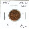 Image 1 : 1947 Canadian Small Cent. MS-63 Red.