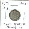 Image 1 : 1910 Silver 10 Cents. Last issue of Edward VII. F-12.