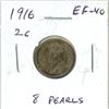Image 1 : 1916 Silver 10 Cents. World War I issue. EF-40. 8 pearls show.