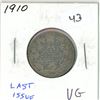 Image 1 : 1910 Silver 25 Cents. Last issue of Edward VII. VG-8.