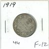 Image 1 : 1919 Silver 25 Cents. F-12.