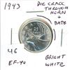 46  1943 Silver 25 Cents. Coin displays Die Cracks through the Caribous Horn as well as Date. EF40. Br