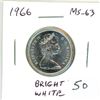 Image 1 : 1966 Silver 25 Cents. MS-63. Bright White.