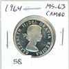 Image 1 : 1964 Silver 50 Cents. MS-63. Cameo. Bright White.