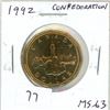 Image 1 : 1992 Confederation Loonie Dollar. Commemorates the 125th Anniversary of Confederation. MS-63 from an