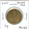 Image 1 : 2005 Terry Fox Loonie Dollar. MS-63.
