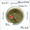 Image 1 : 2021 Klondike Loonie. Colourized red moose. MS-63 from an original roll.