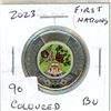 Image 1 : 2023 First Nations Toonie. Colourized. BU from an original roll.