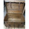 Image 4 : vintage wooden trunk - 34"x21"x24"H