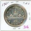 Image 1 : 1961 Canadian voyager silver dollar coin