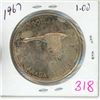 Image 1 : 1967 Canadian Centennial silver "goose" dollar coin