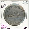 Image 1 : 1935 Canadian silver voyager dollar coin - VF-20, cleaned