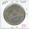 Image 1 : 1937 Canadian silver voyager dollar coin