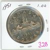 Image 1 : 1951 Canadian silver voyager dollar coin