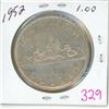 Image 1 : 1952 Canadian silver voyager dollar coin