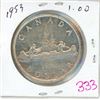 Image 1 : 1953 Canadian silver voyager dollar coin