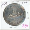 Image 1 : 1954 Canadian silver voyager dollar coin