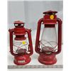 Image 1 : Pair of Red barn lanterns, medium and large size