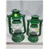 Image 1 : Pair of Green barn lanterns, medium and large size