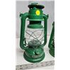 Image 3 : Pair of Green barn lanterns, medium and large size