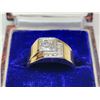 Image 2 : Men's gold electroplated ring, sz 12 - w/ vintage ring box