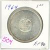 Image 1 : 1964 Canadian silver 1 dollar coin - EF-40