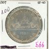 Image 1 : 1937 Canadian voyager silver dollar coin - EF-40