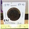 Image 1 : 1899 Canadian Victorian Large Cent. EF-40 with Rotated Die.