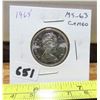 Image 1 : 1965 Canadian Silver 25 Cents. MS-63 with Cameo. Bright White.