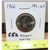 Image 1 : 1966 Canadian Silver 25 Cents. MS-64. Bright White.