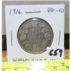 Image 1 : 1916 Canadian Silver 50 Cents. World War I issue. VG-10.