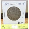 Image 1 : 1919 Canadian Silver 50 Cents. VG-8.