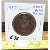 Image 1 : 1959 Canadian Silver 50 Cents. AU-50 with beautiful pink & blue toning.