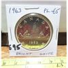 Image 1 : 1963 Canadian Silver Dollar. PL-65 from a Proof Like Set. Bright White.
