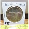 Image 1 : 1967 Canadian Silver Dollar. One Year Type. MS-63.