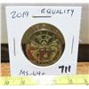 Image 1 : 2019 Equality Loonie Dollar. 50th Anniversary of the decriminalization of homosexuality. MS-64+ from
