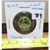 Image 1 : 2023 First Nations Toonie. Colourized. BU from an original roll.