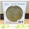 Image 1 : U.S. 1921 Morgan Silver Dollar. Philadelphia Mint. EF-40.