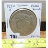 Image 1 : U.S. 1922S Silver Peace Dollar. San Francisco Mint. EF-40.